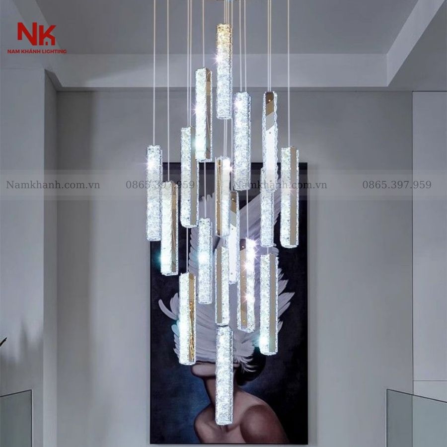 Đèn Chùm Pha Lê Thông Tầng 208