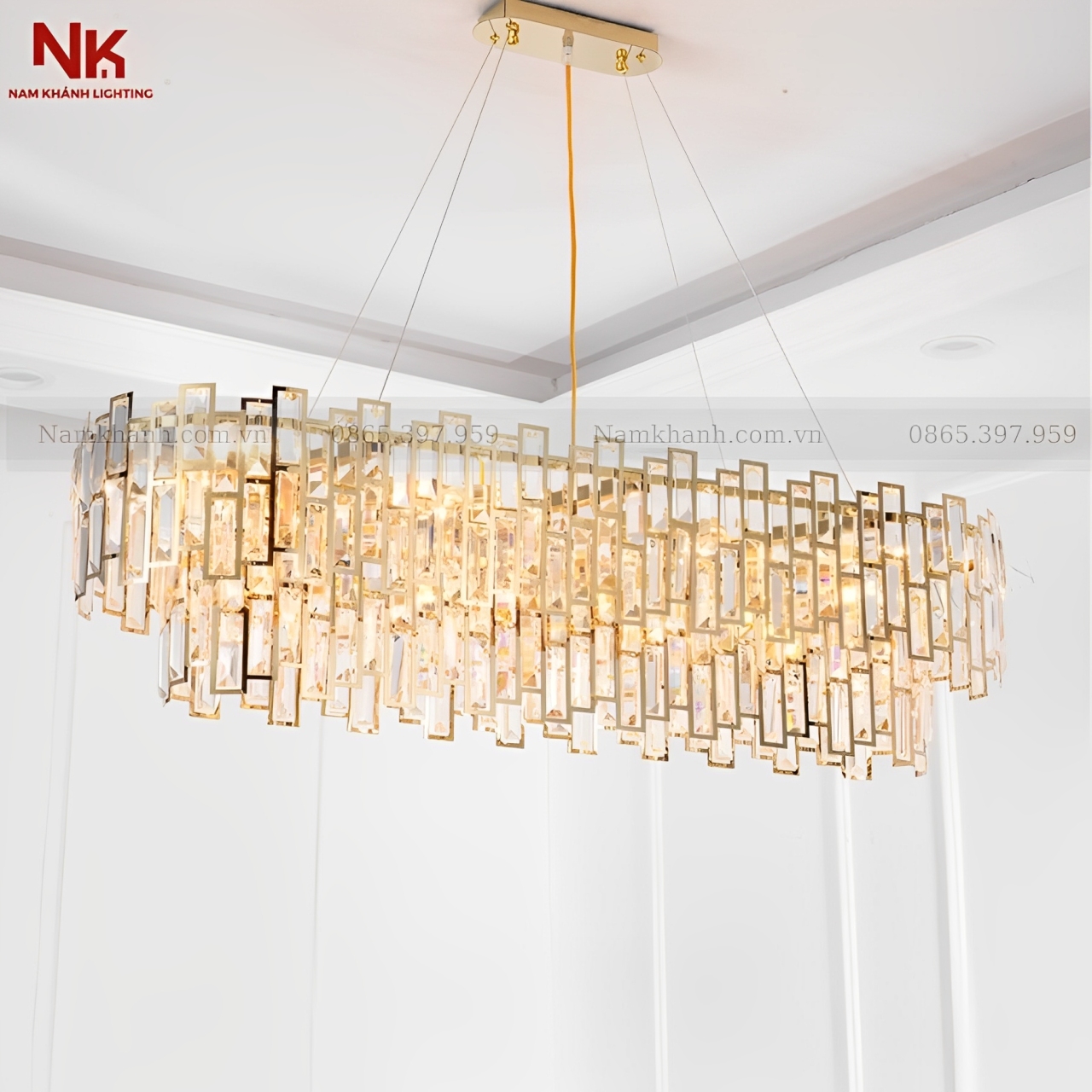 Đèn Chùm Pha Lê Chữ Nhật 160