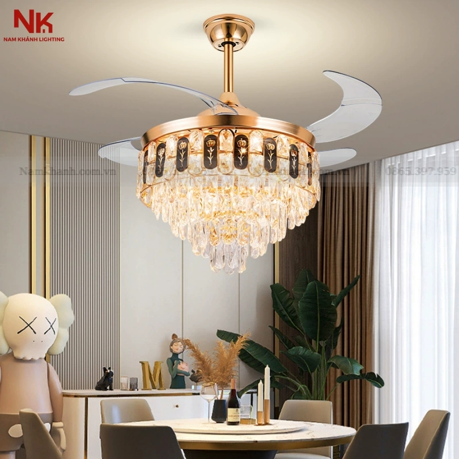 Quạt Cụp Xòe Hoa Hồng 352