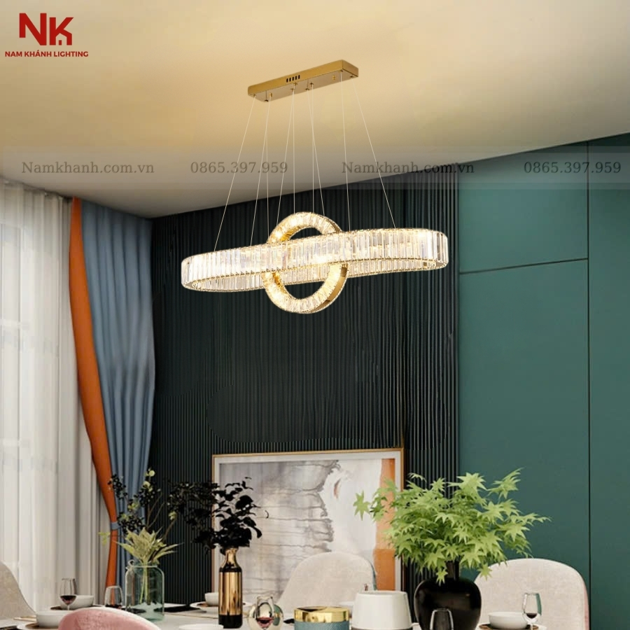 Đèn Thả 2 Vòng Pha Lê 320