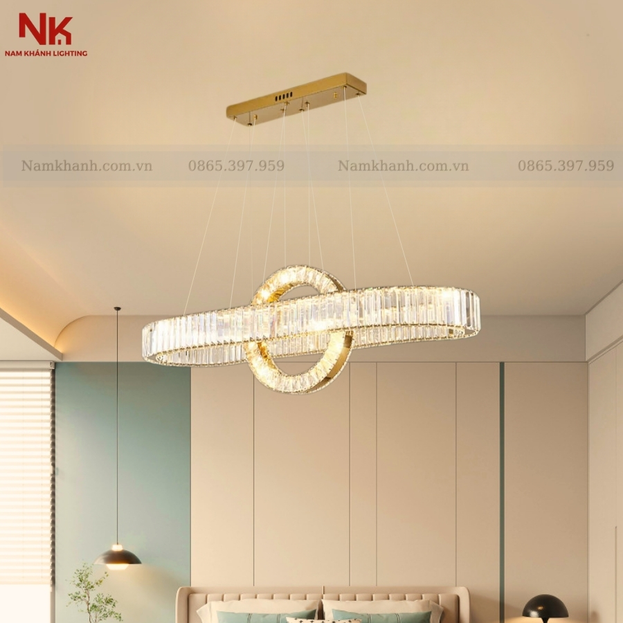 Đèn Thả 2 Vòng Pha Lê 320