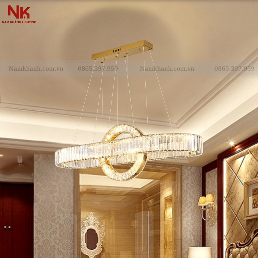 Đèn Thả 2 Vòng Pha Lê 320