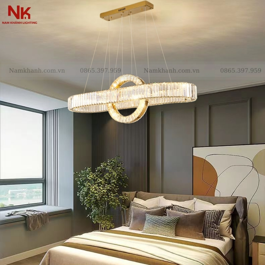 Đèn Thả 2 Vòng Pha Lê 320