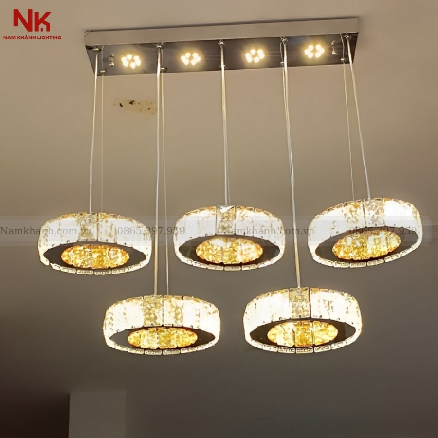 Đèn Thả Pha Lê 5 Tròn