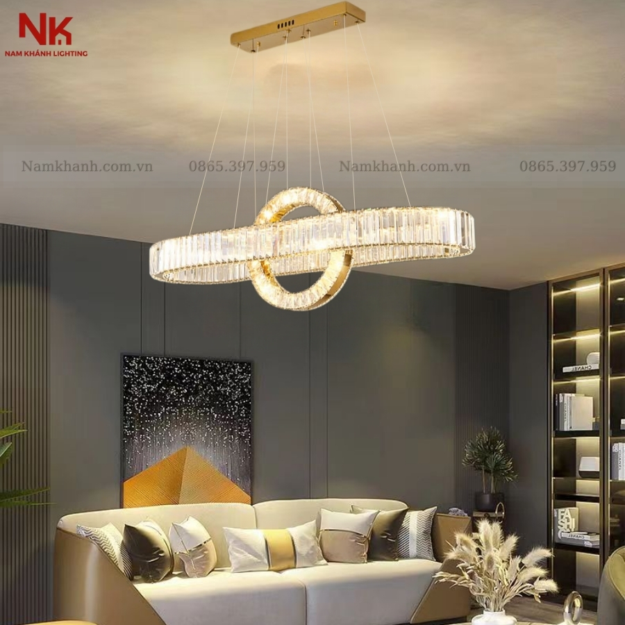 Đèn Thả 2 Vòng Pha Lê 320
