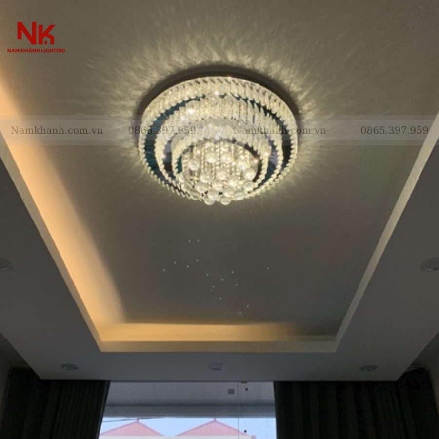 Đèn Ốp Trần Pha Lê Tròn 035