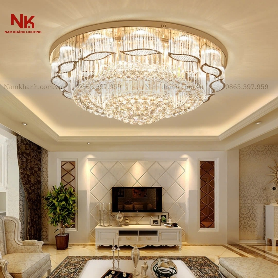 Đèn Ốp Trần Pha Lê Tròn 412