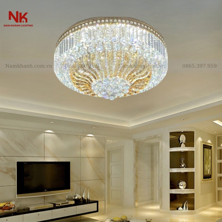 Đèn Ốp Trần Pha Lê Tròn 304
