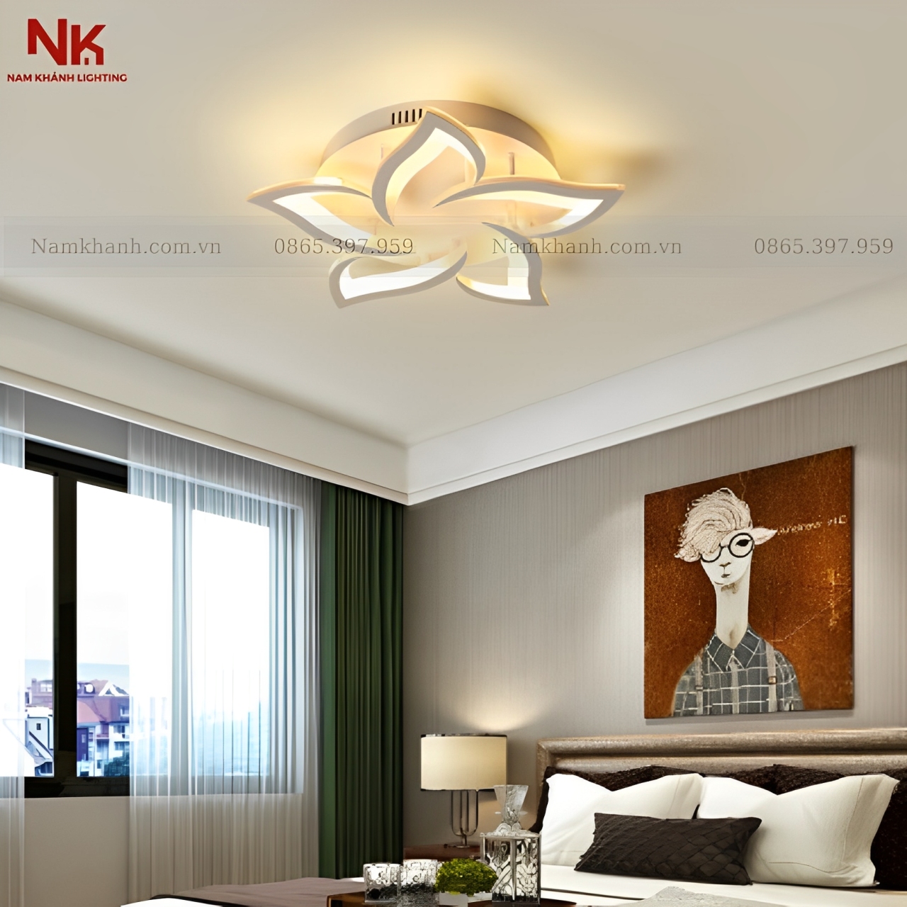 Đèn Ốp Trần Cánh Sen Xoáy