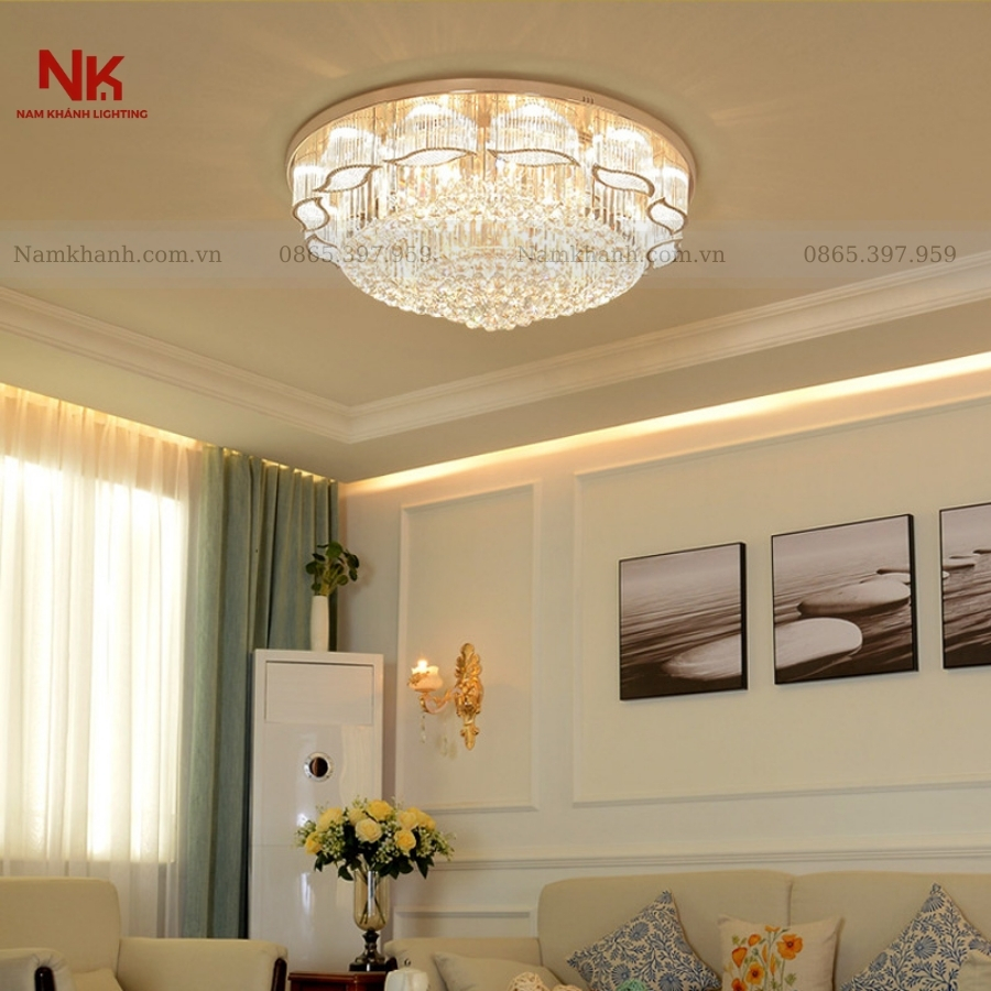 Đèn Ốp Trần Pha Lê Tròn 412