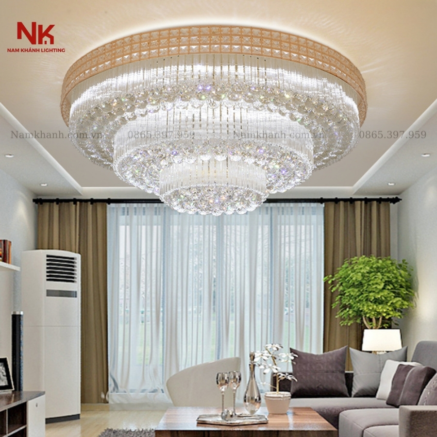 Đèn Ốp Trần Pha Lê Tròn 411