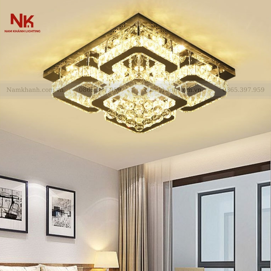 Đèn Ốp Trần Pha Lê Vuông 412