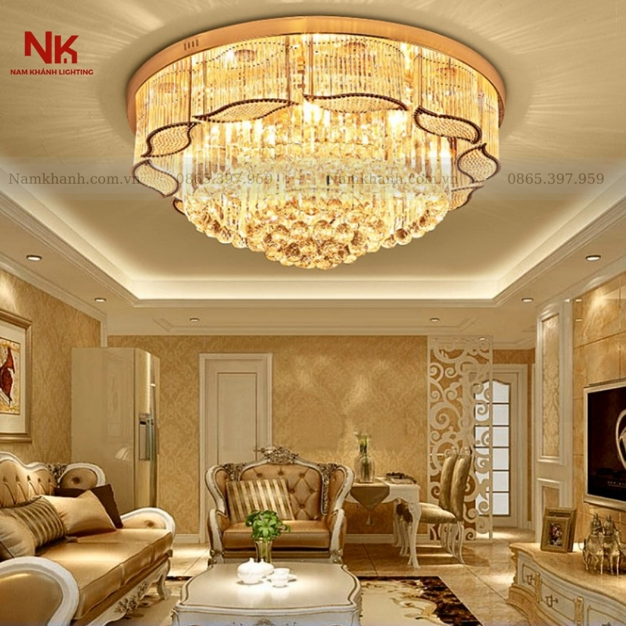 Đèn Ốp Trần Pha Lê Tròn 412