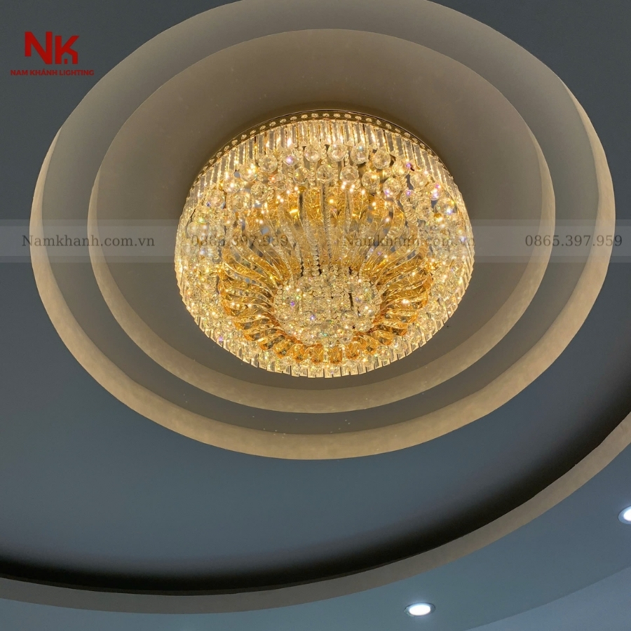 Đèn Ốp Trần Pha Lê Tròn 304