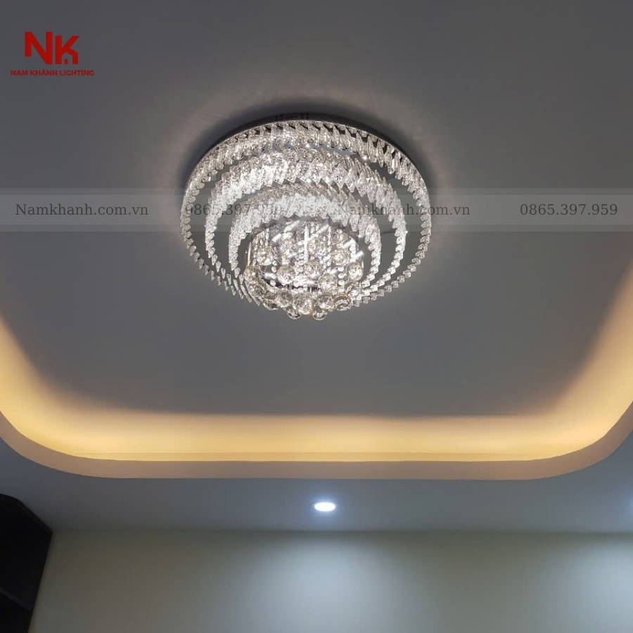 Đèn Ốp Trần Pha Lê Tròn 035