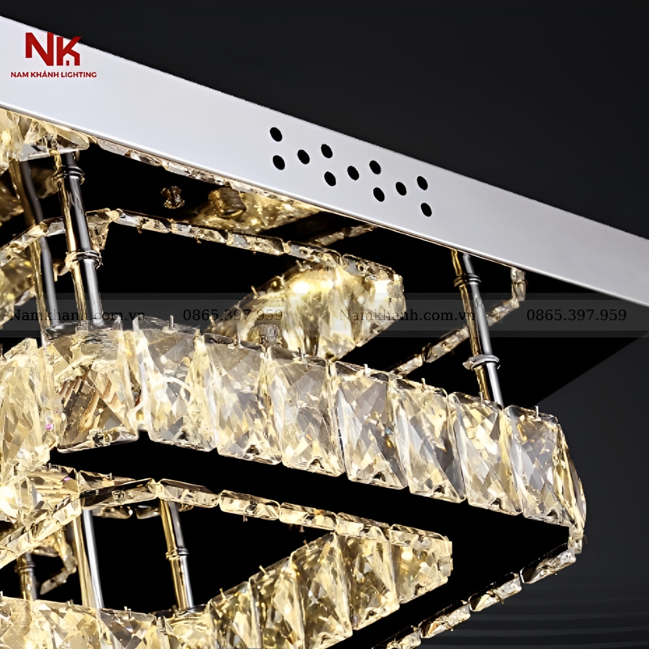 Đèn Ốp Trần Pha Lê Vuông 412