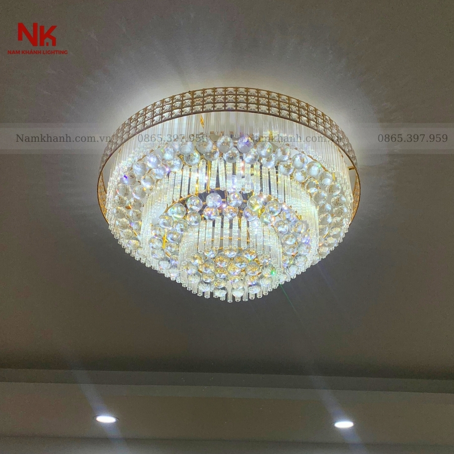 Đèn Ốp Trần Pha Lê Tròn 411