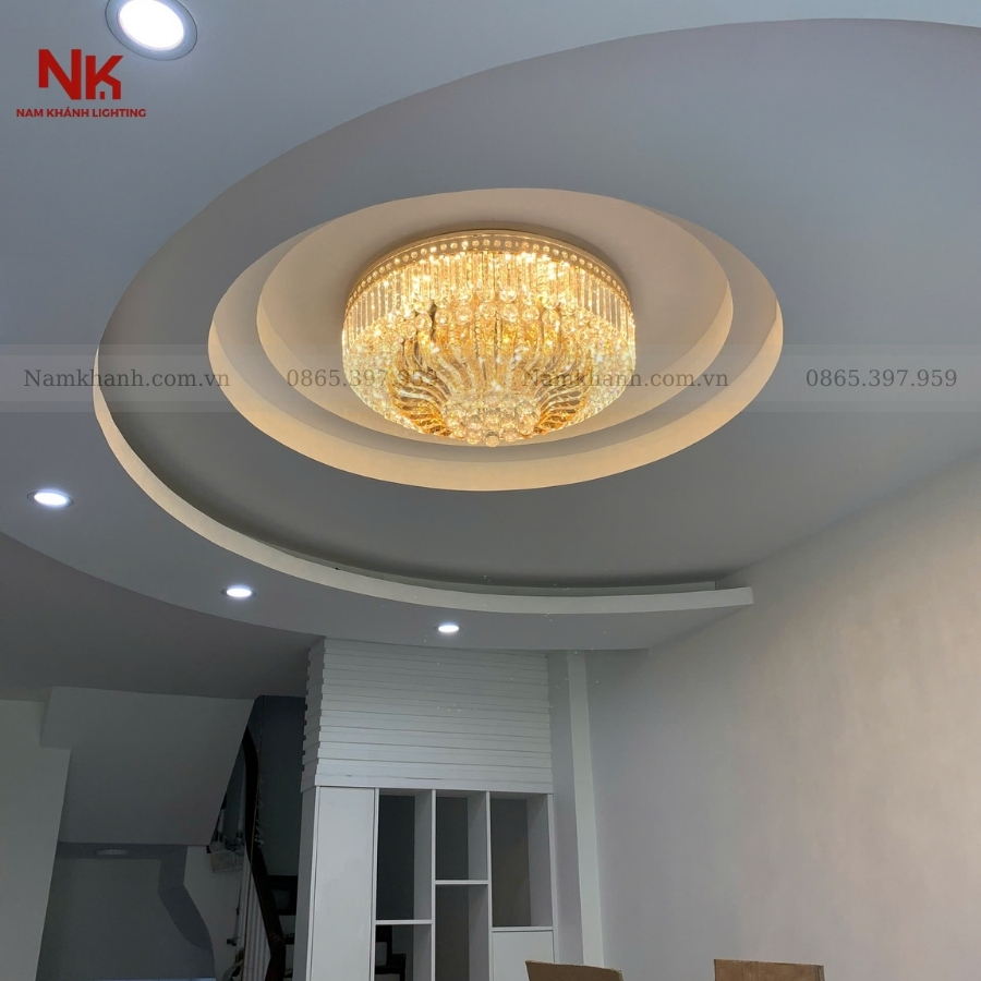 Đèn Ốp Trần Pha Lê Tròn 304