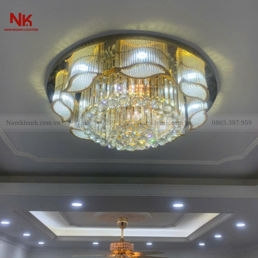 Đèn Ốp Trần Pha Lê Tròn 412
