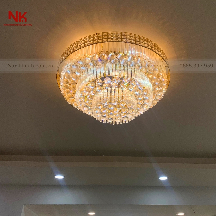 Đèn Ốp Trần Pha Lê Tròn 411