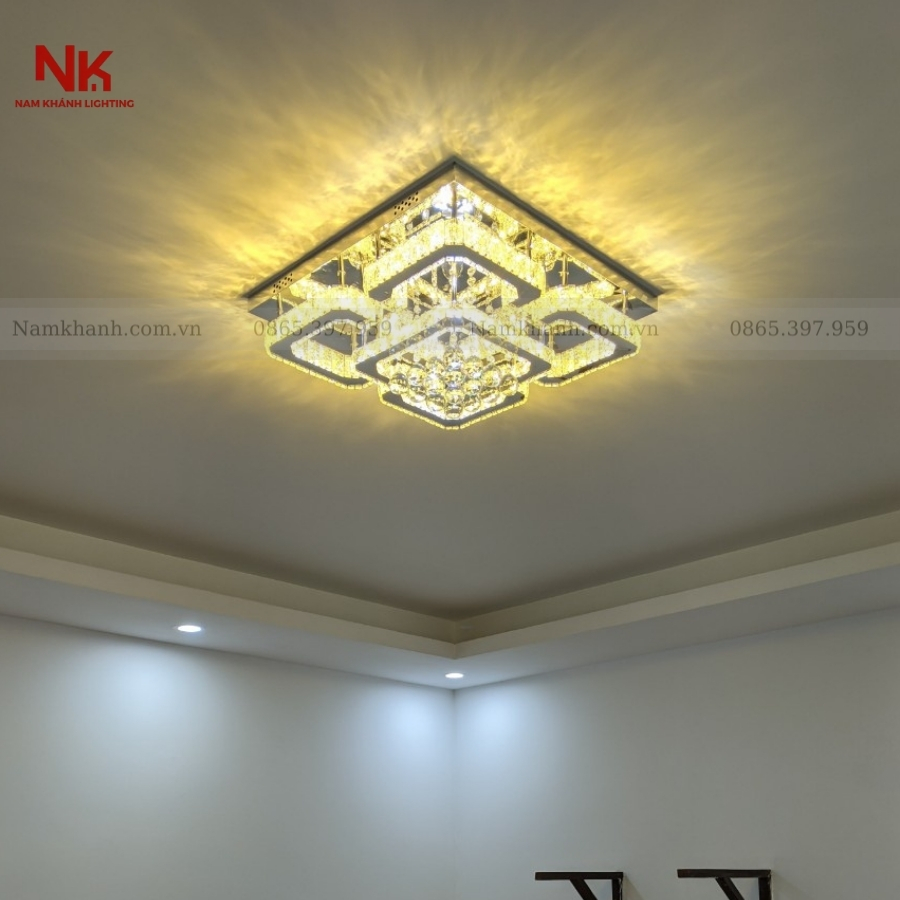 Đèn Ốp Trần Pha Lê Vuông 412