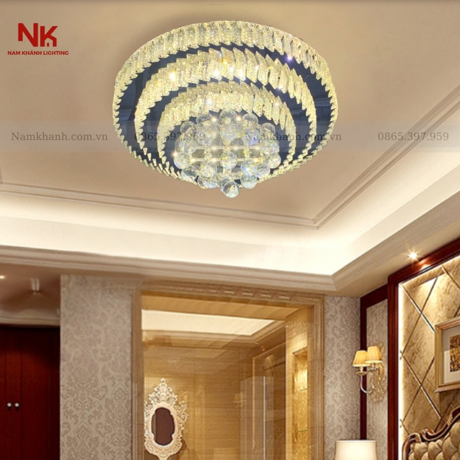 Đèn Ốp Trần Pha Lê Tròn 035