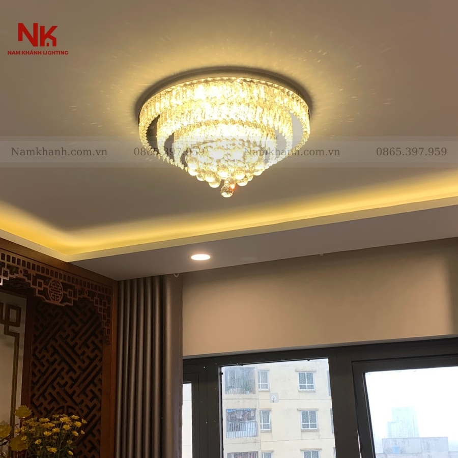 Đèn Ốp Trần Pha Lê Tròn 035
