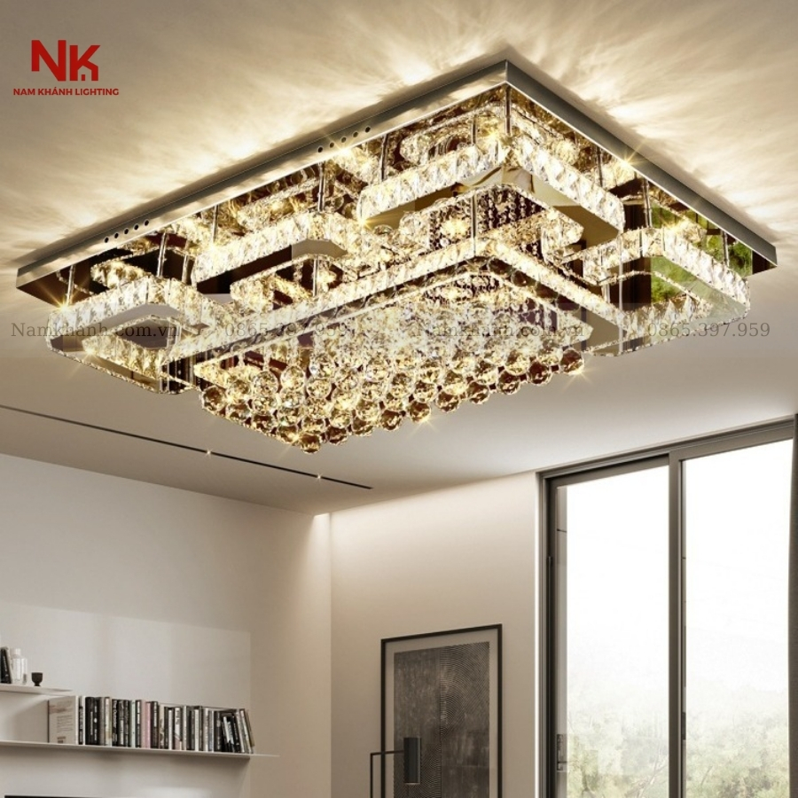 Đèn Ốp Trần Pha Lê Chữ Nhật 412