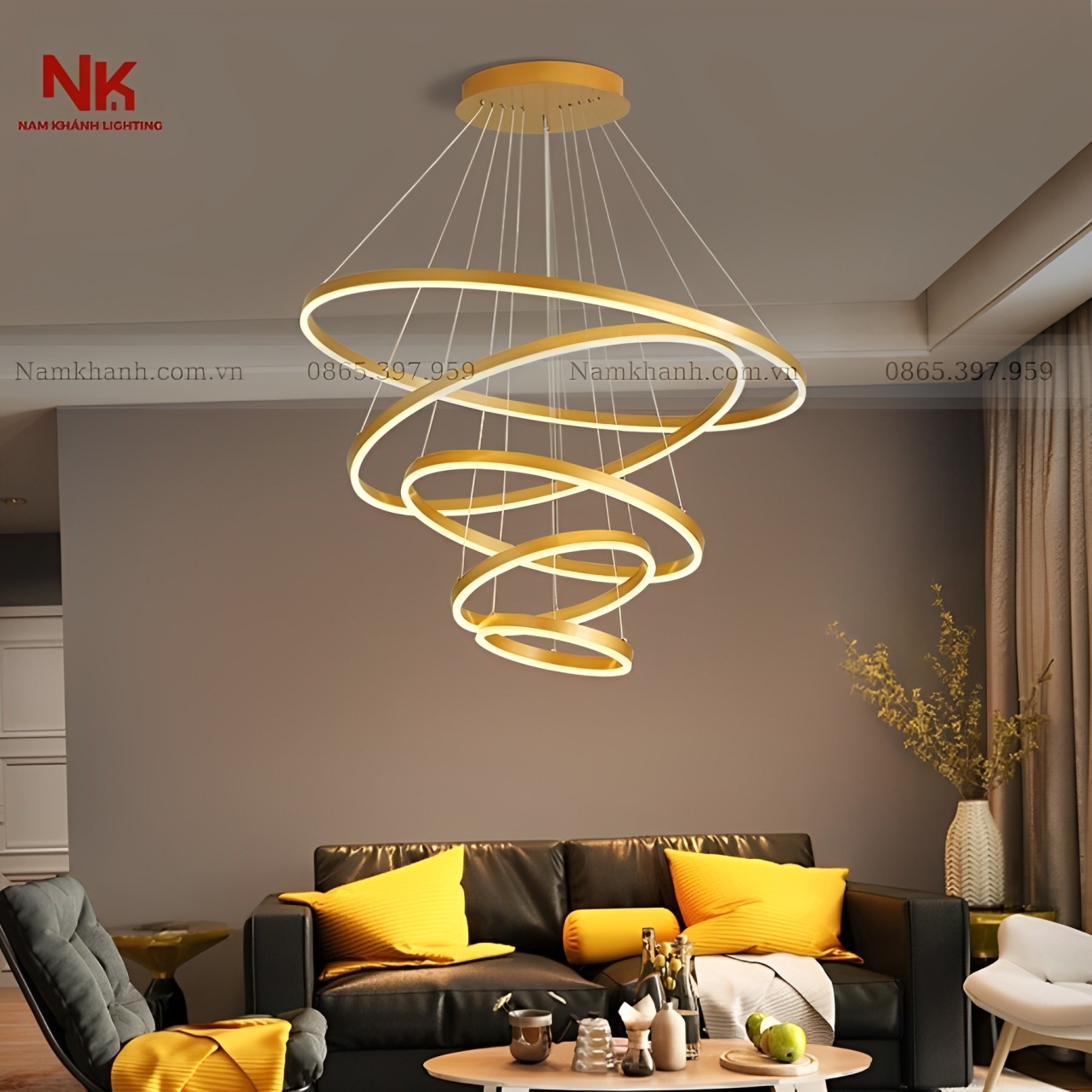 Đèn Thả 5 Vòng Hiện Đại 920