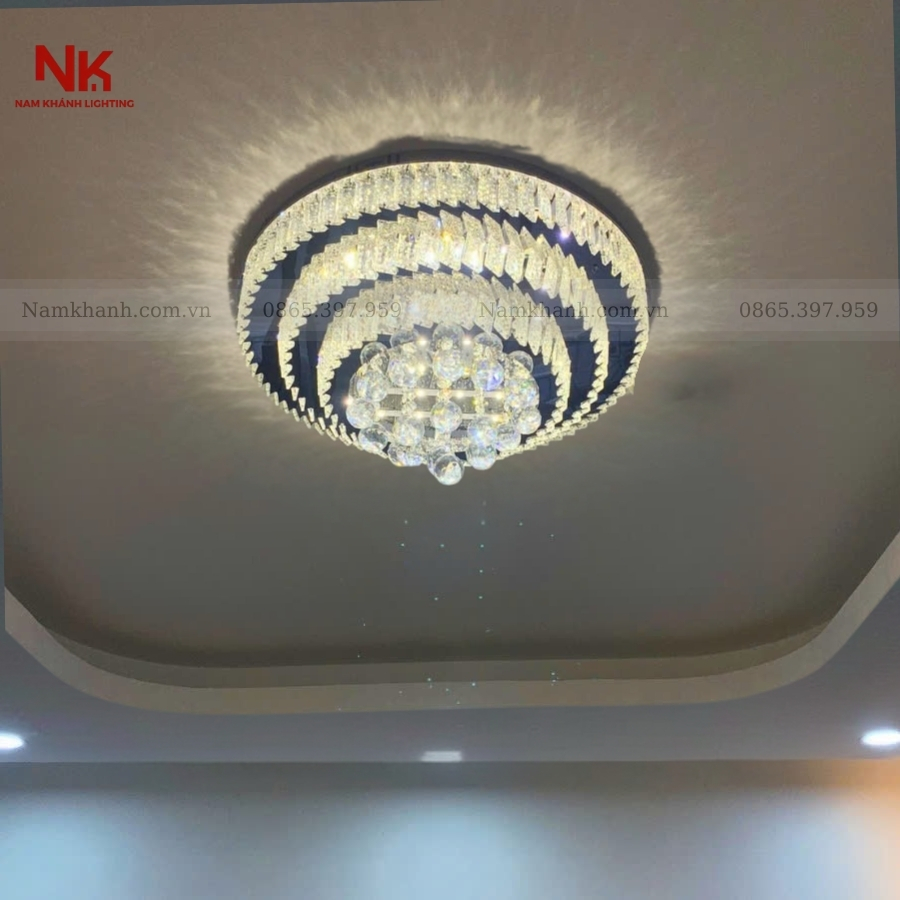 Đèn Ốp Trần Pha Lê Tròn 035